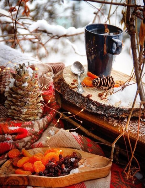Кофе зима природа