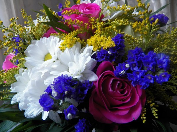 яркие букеты цветов