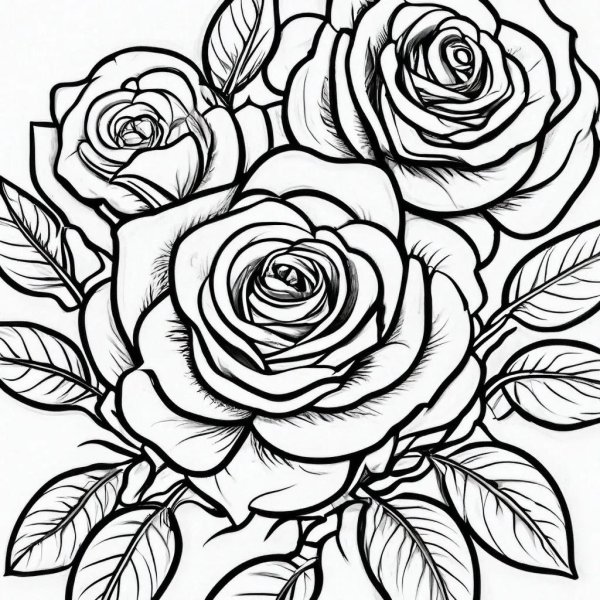 раскраски розы красивые