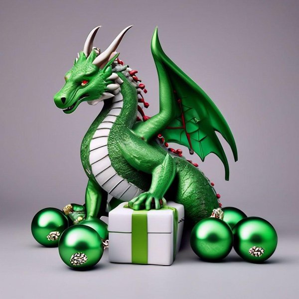 новогодняя зеленый дракон