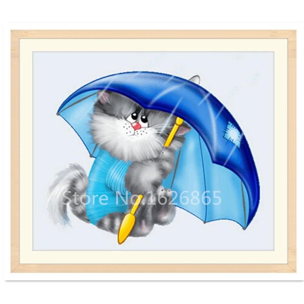 котик под зонтиком