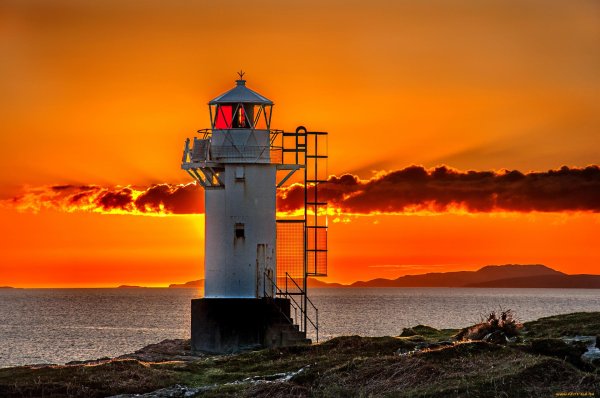 lighthouse at sunset