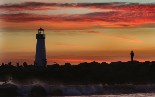 lighthouse at sunset