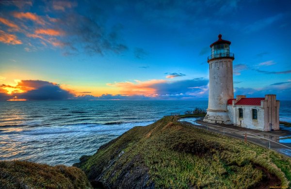 lighthouse at sunset