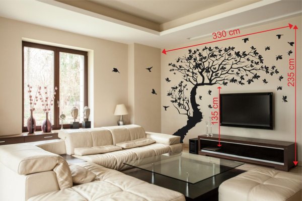 трафарет дерева на стену