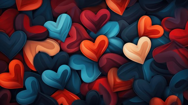 colorful hearts on background