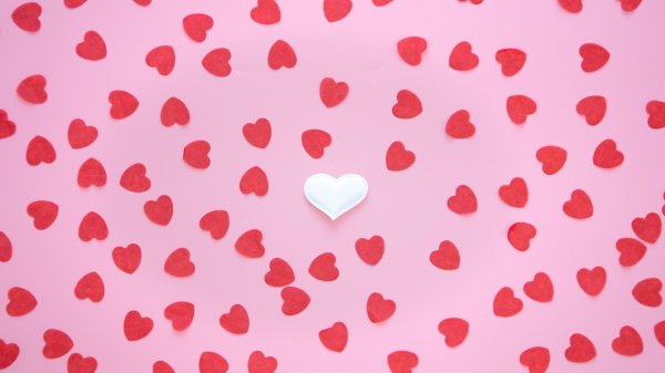 сердца розовые