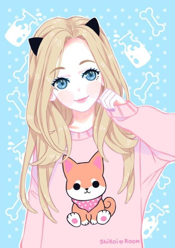 милая мультяшная девочка