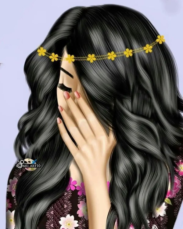 брюнетка рисунок