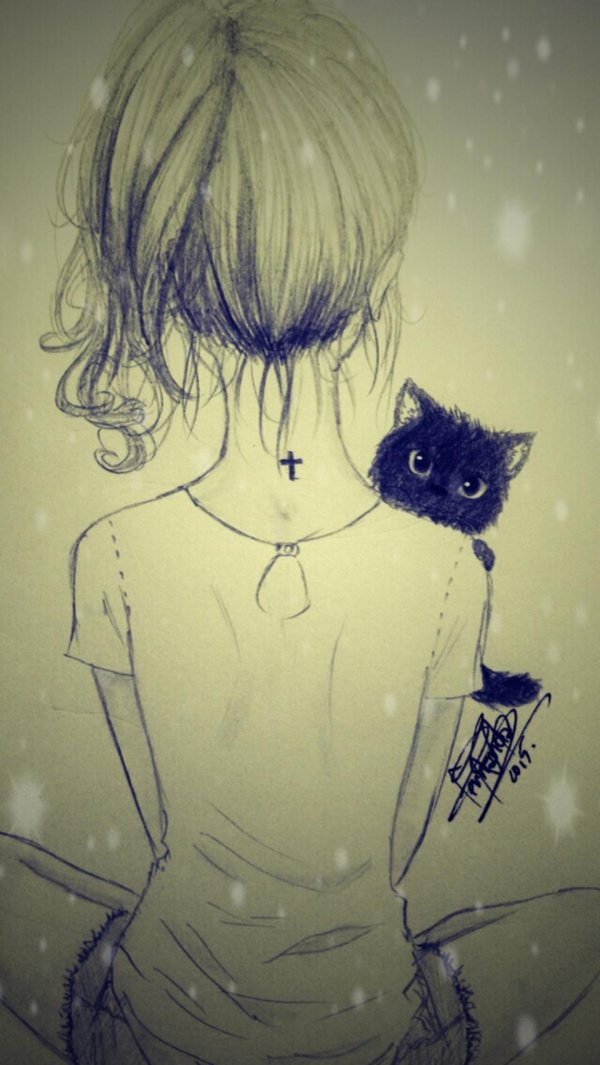 женщина сзади рисунок