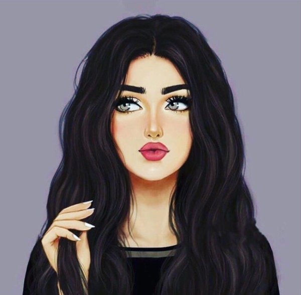 брюнетка рисунок