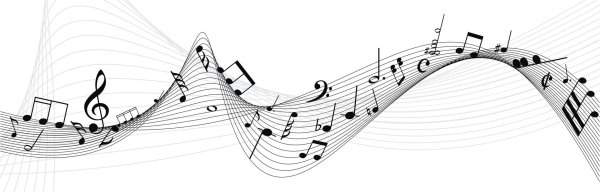 нотный стан на белом фоне