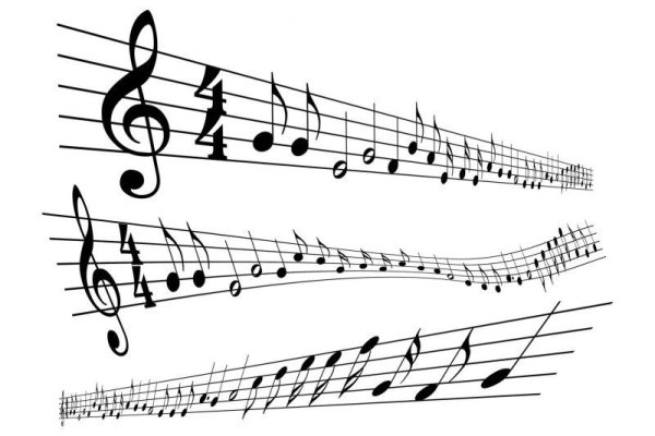 нотный стан со скрипичным ключом