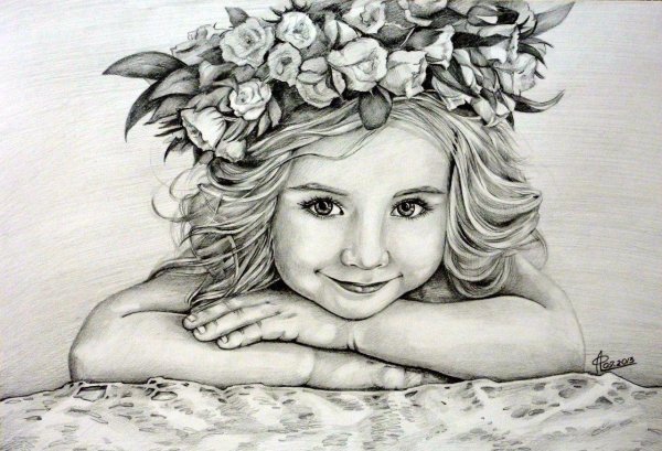 девочка красивая рисунок