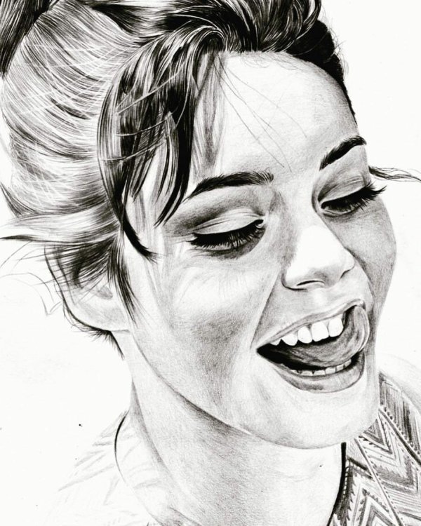 портрет карандашом эмоции