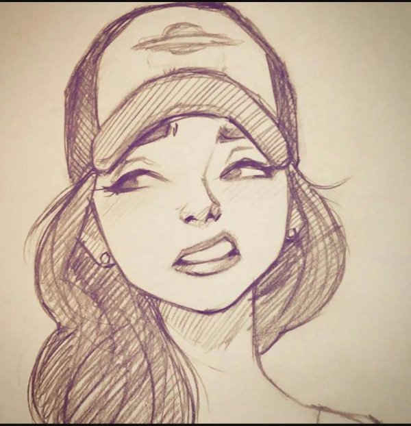 красивые девушки карандашом