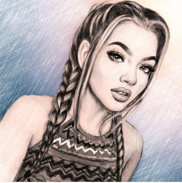 красивая девушка карандашом