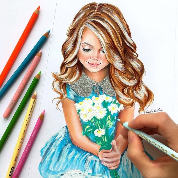 иллюстрации цветными карандашами