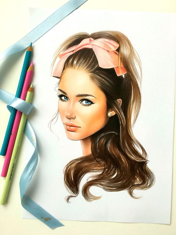 красивая нарисованная девушка