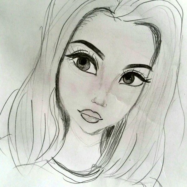 рисунки девочек для срисовки