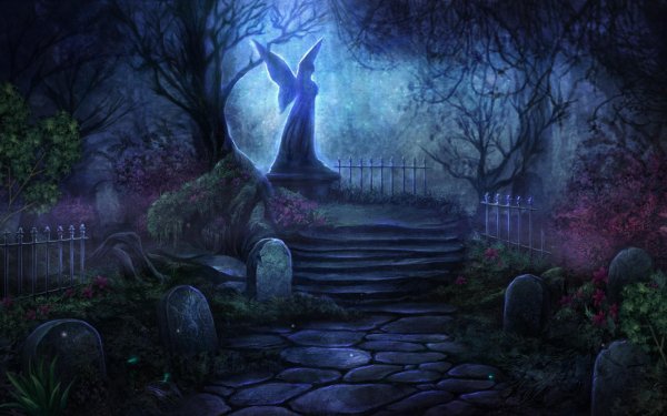 фон кладбища