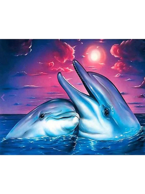 дельфинчики алмазная мозаика