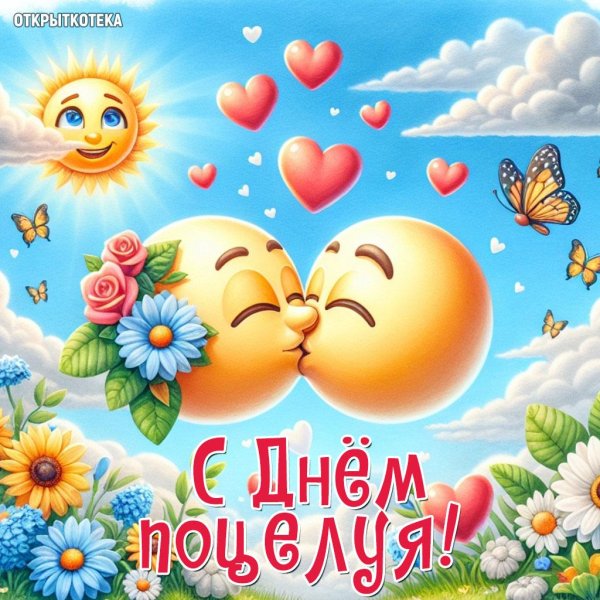день поцелуев открытки