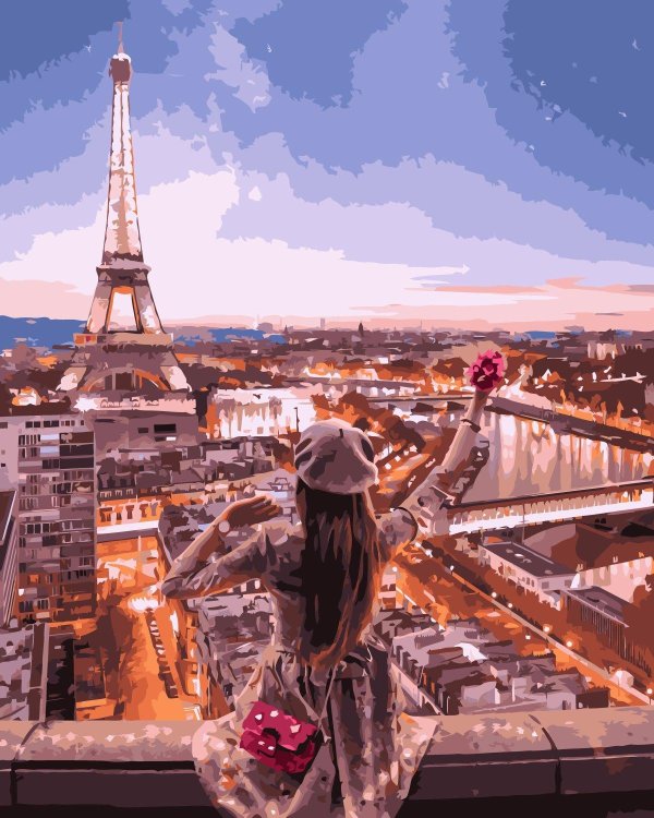 картина алмазная девушка в париже