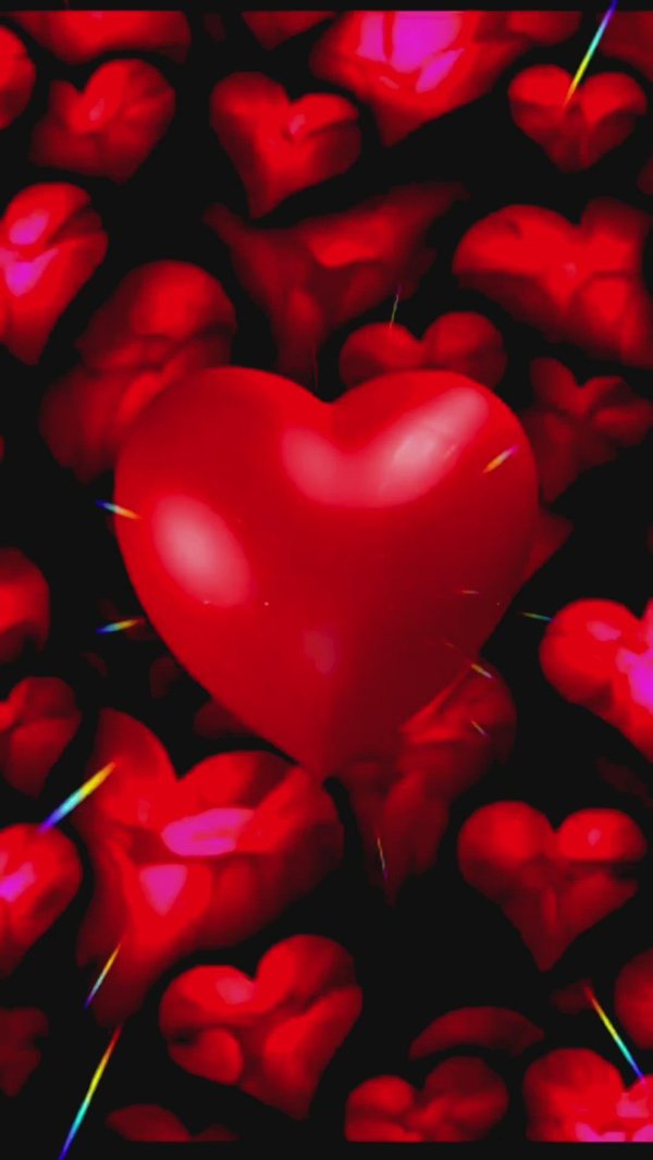 сердца красные