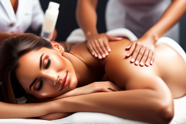 девушка на массаже