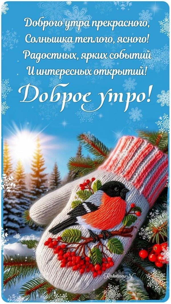 открытка с доброе утро зима