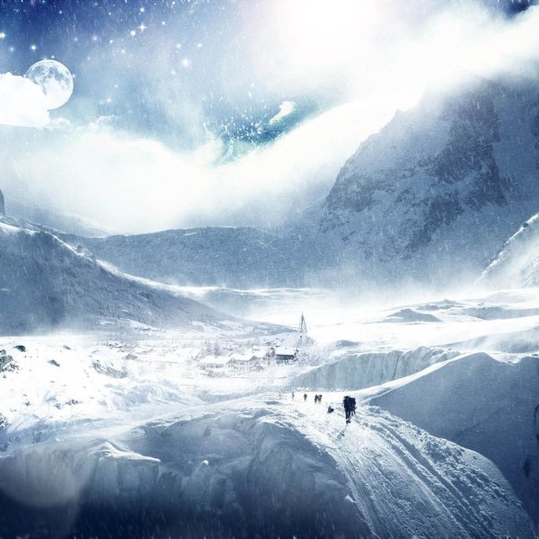 снежные горы арт