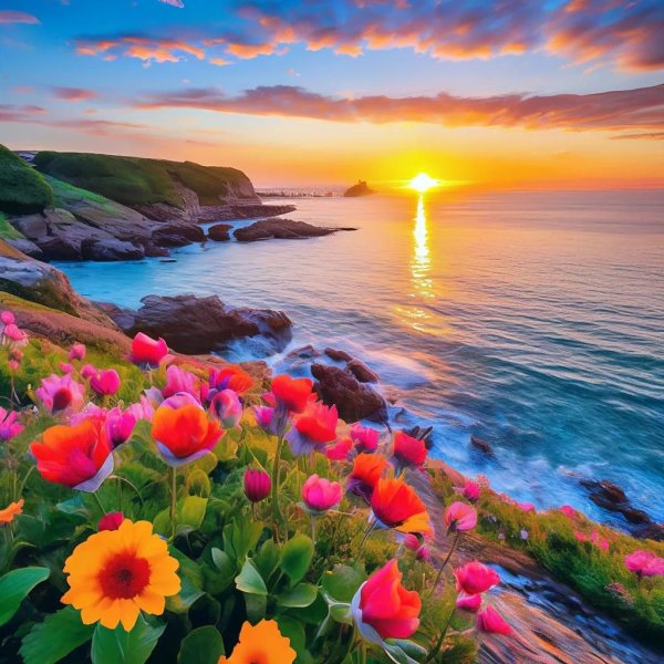 рассвет на море