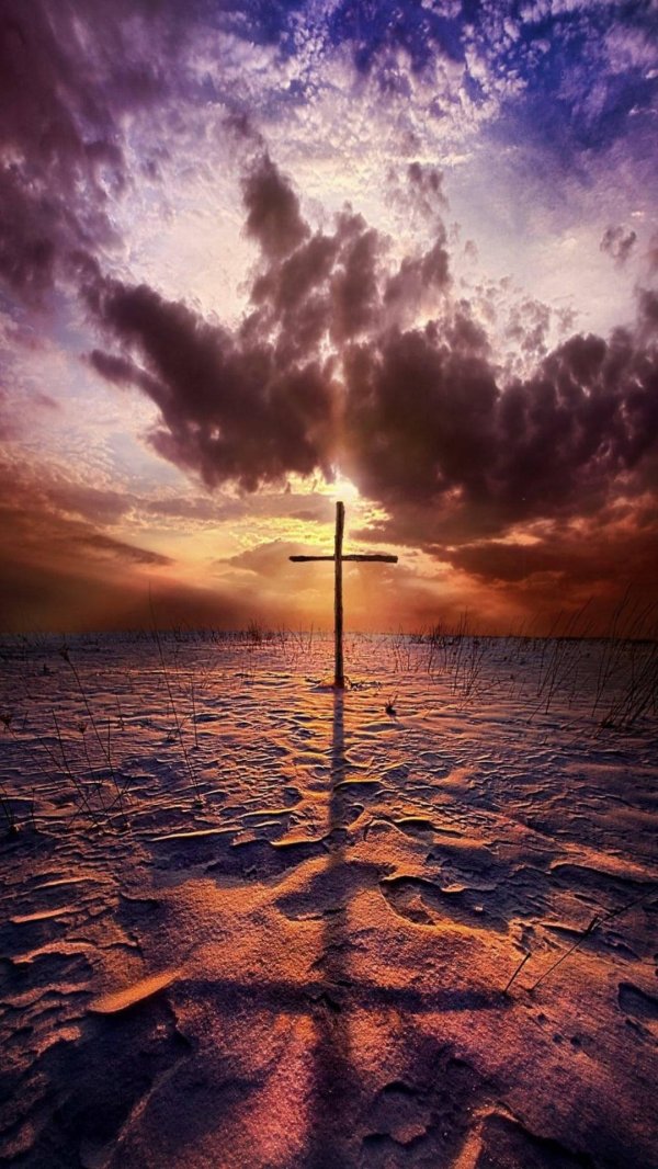 cross at sunset