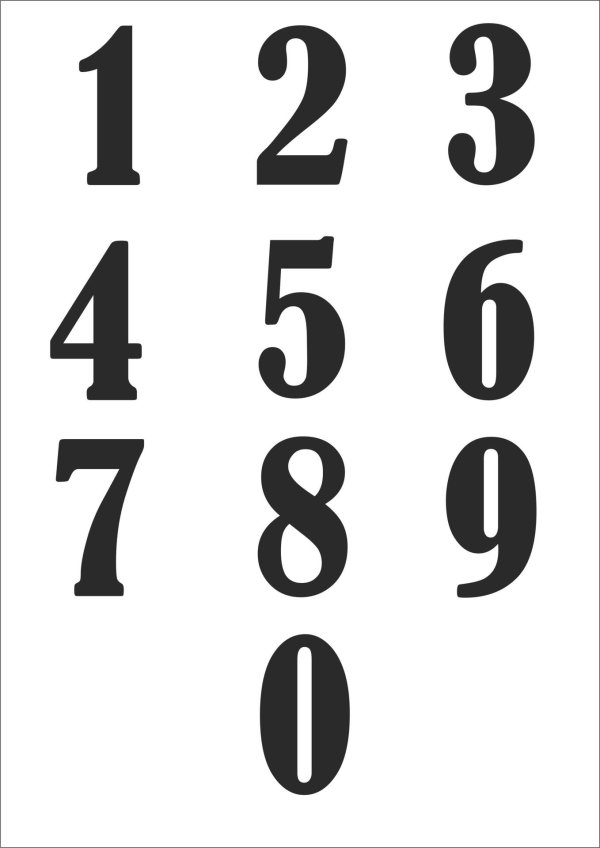 трафарет цифр