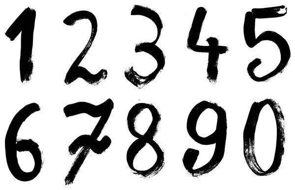 цифры кистью