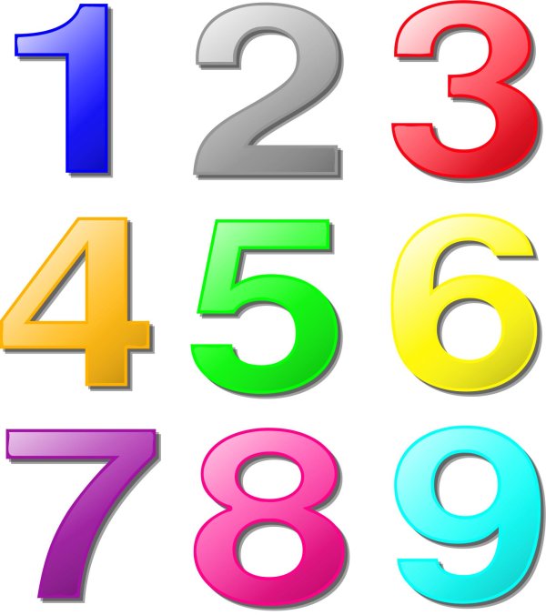 разноцветные карточки с цифрами