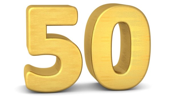 50 лет на прозрачном фоне