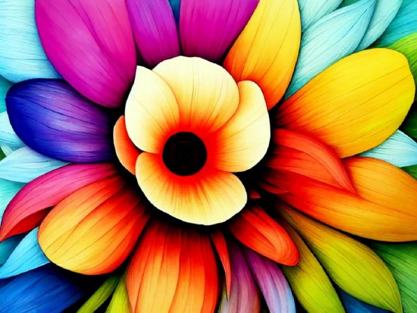 красочные цветы