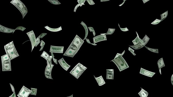 падающие доллары