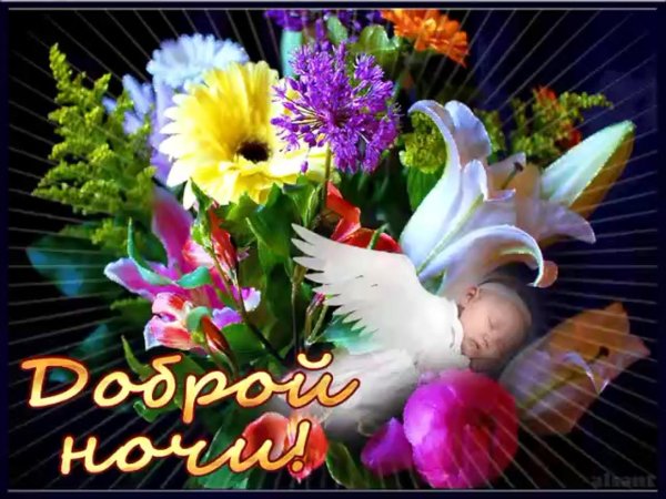 открытки спокойной ночи весенние красивые