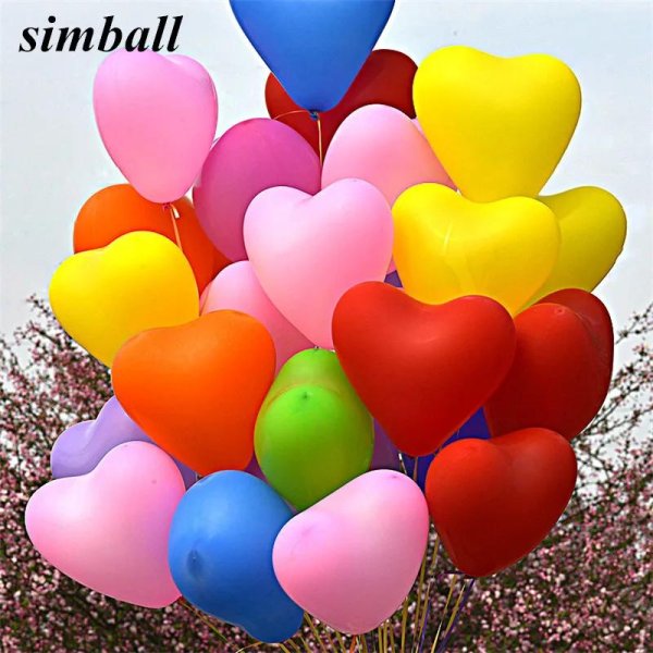 шары сердца латексные