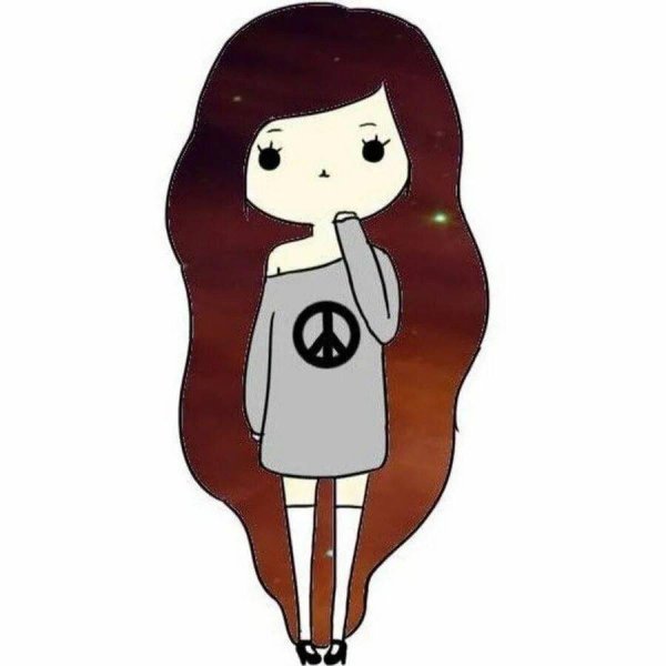 девочка с длинными волосами рисунок