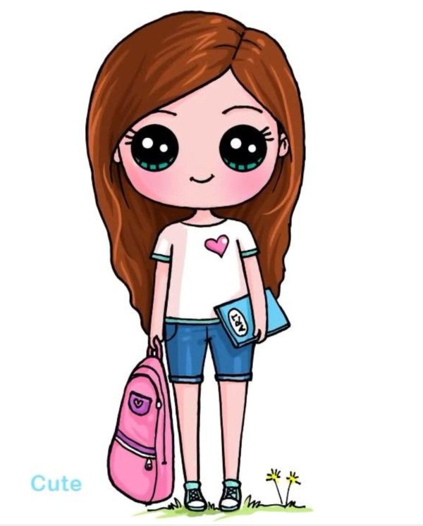 милая мультяшная девочка