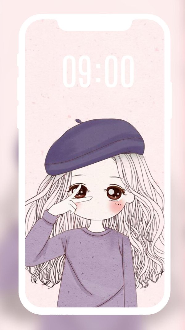 милая мультяшная девочка