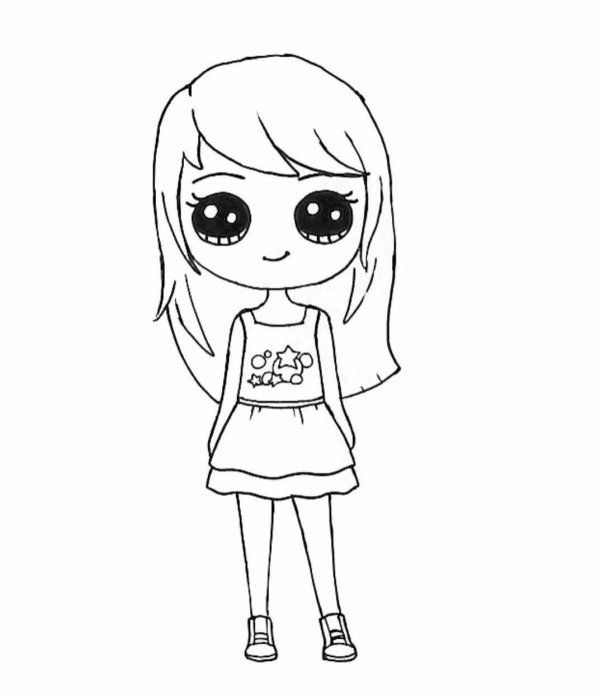 раскраски кавайные девочки