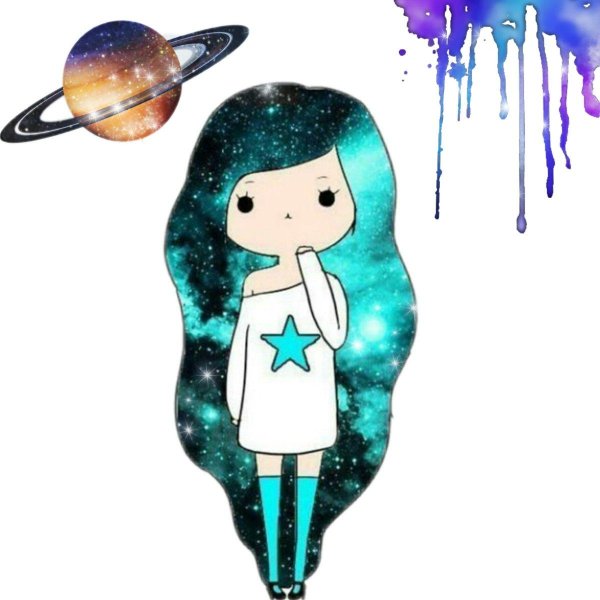 девочка с космическими волосами