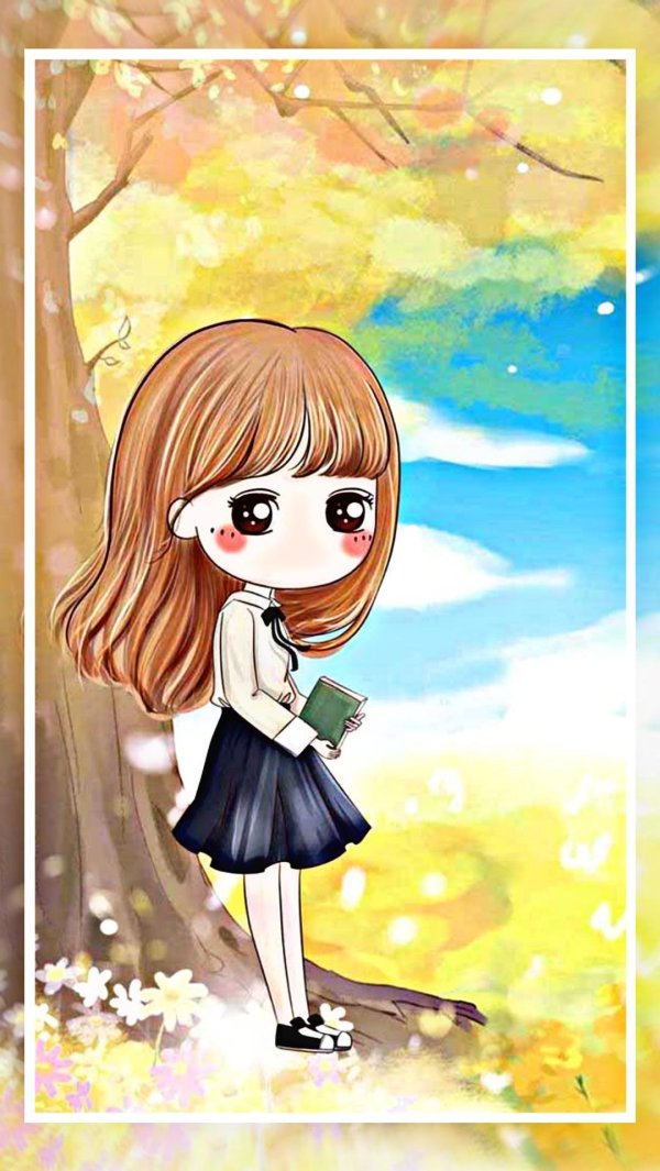 милая мультяшная девочка