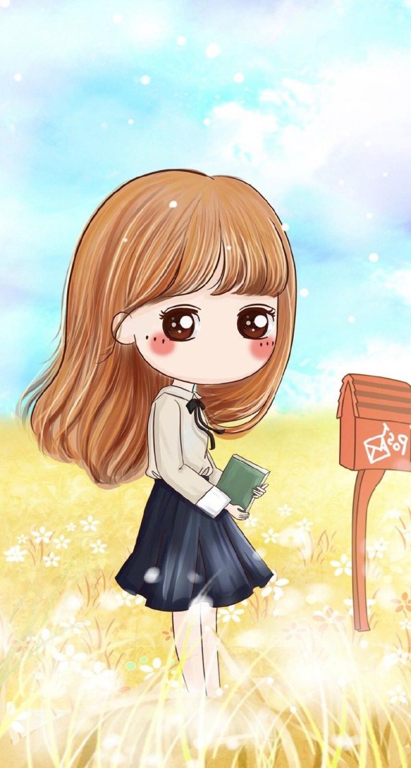 милая мультяшная девочка