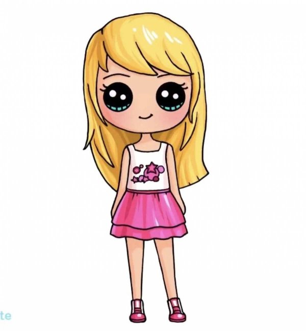 милая мультяшная девочка